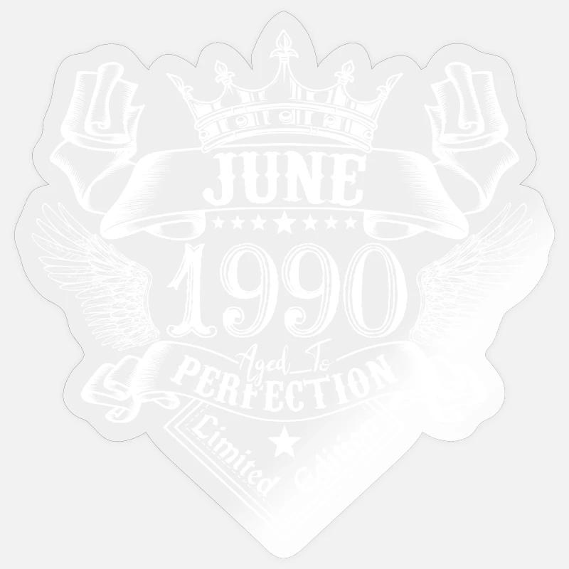 Juni 1990 | Juni 1990 Jubiläum 1990 - Sticker Größe S (10 x 10 cm) - Transparent glänzend