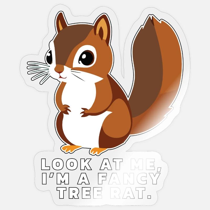 Eichhörnchen mit lustigem Spruch - Sticker Größe S (10 x 10 cm) - Transparent glänzend
