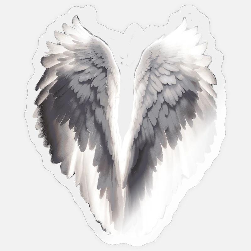 Ailes d’ange - Sticker taille S (10 x 10 cm) - brillant transparent