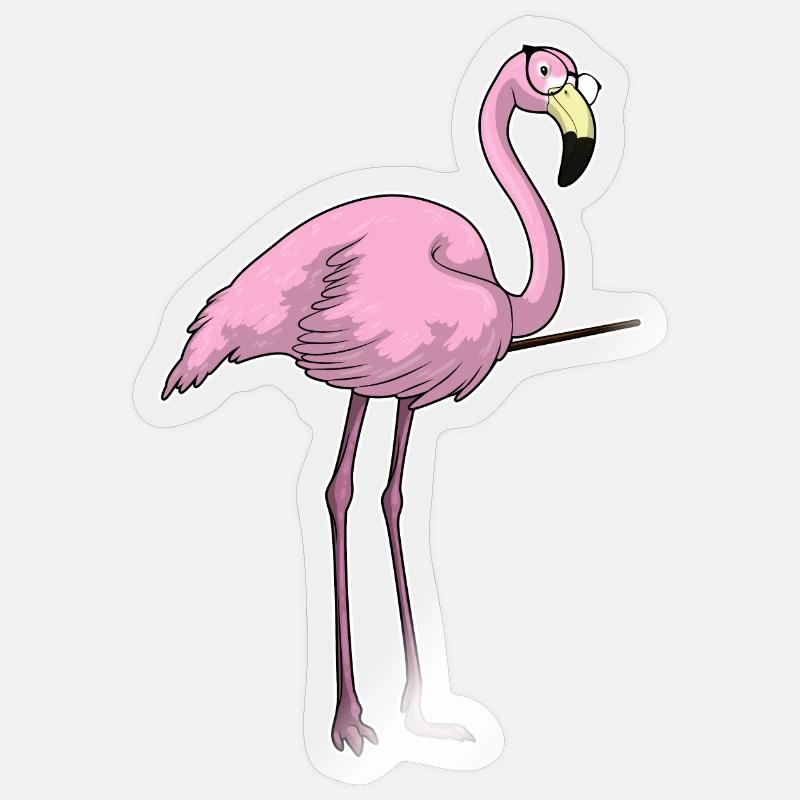 Flamingo Lehrer Pointer - Sticker Größe S (10 x 10 cm) - Transparent glänzend