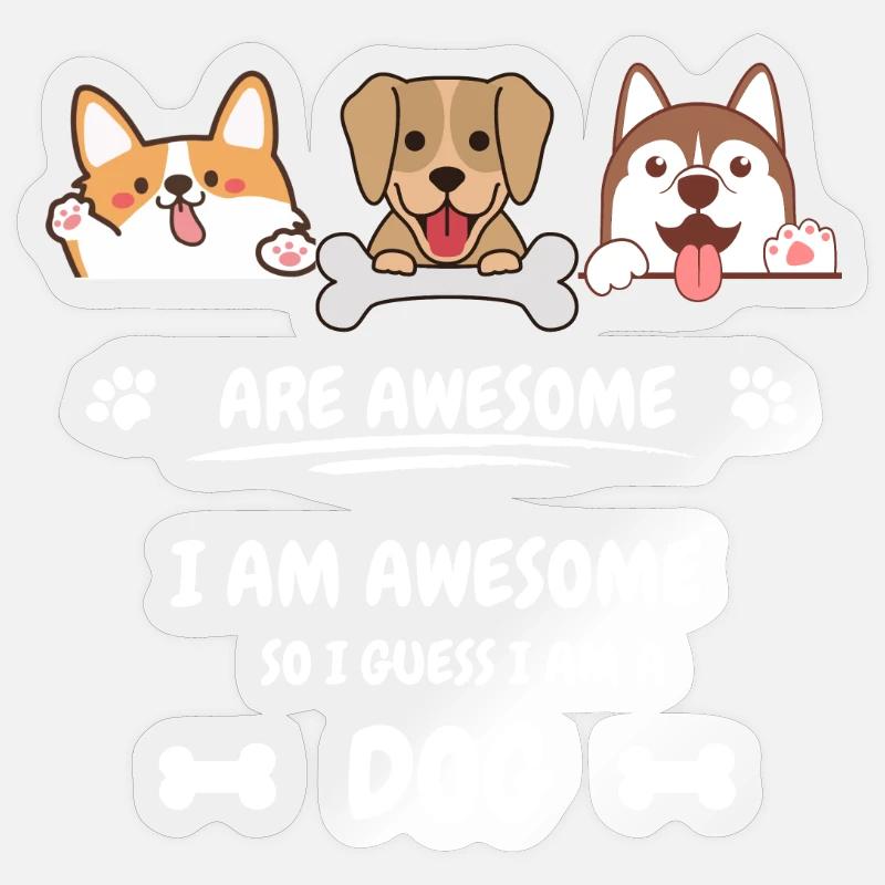 Chiots mignons - Sticker taille S (10 x 10 cm) - brillant transparent