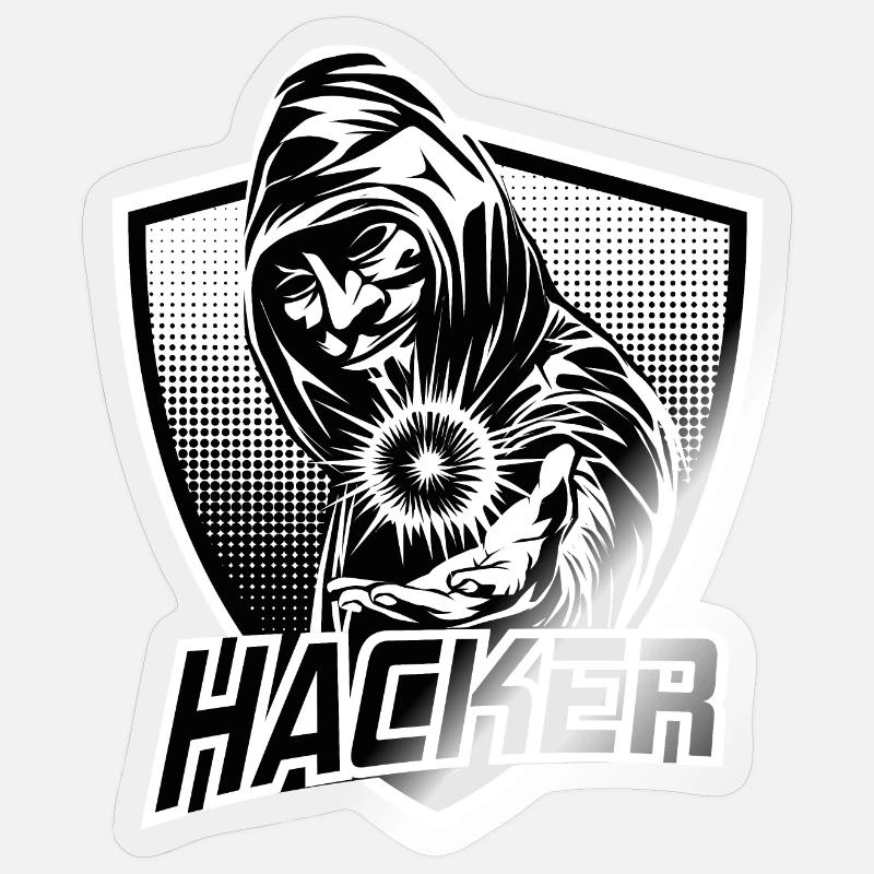 HACKER - Sticker size S (10 x 10 cm) - transparent glossy