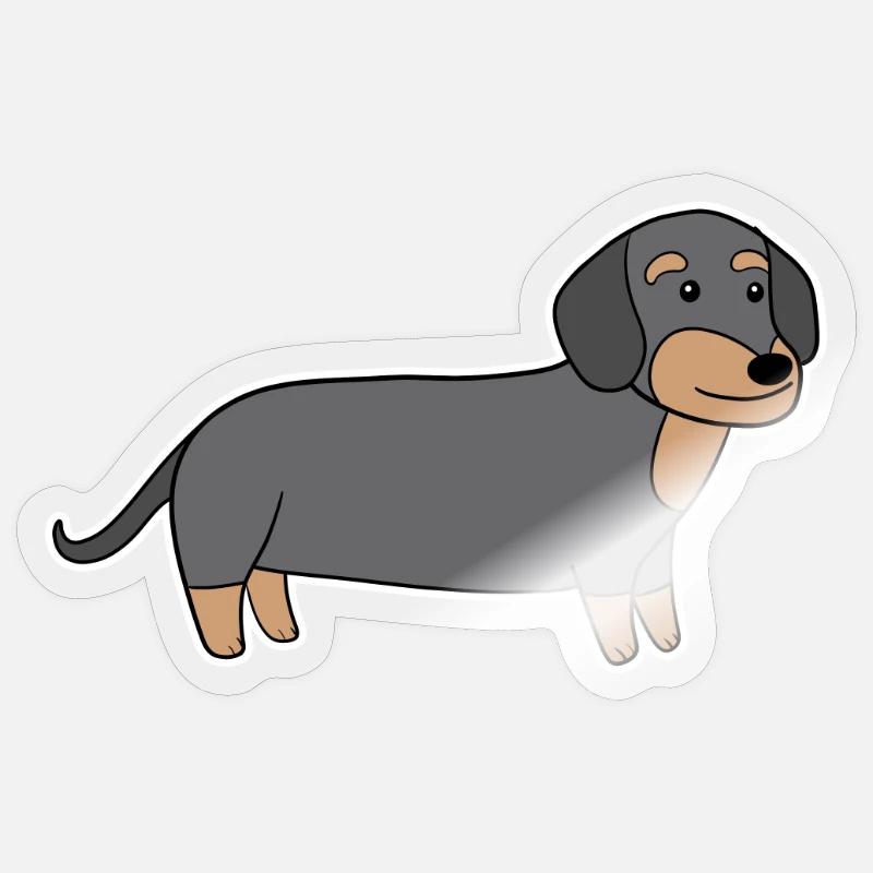 Dackel Dachshund Teckel - Sticker size S (10 x 10 cm) - transparent glossy