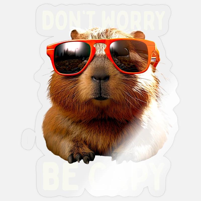 Capybara Dont Worry Be Capy Capybara Rodent Sticker size S (10 x 10 cm)