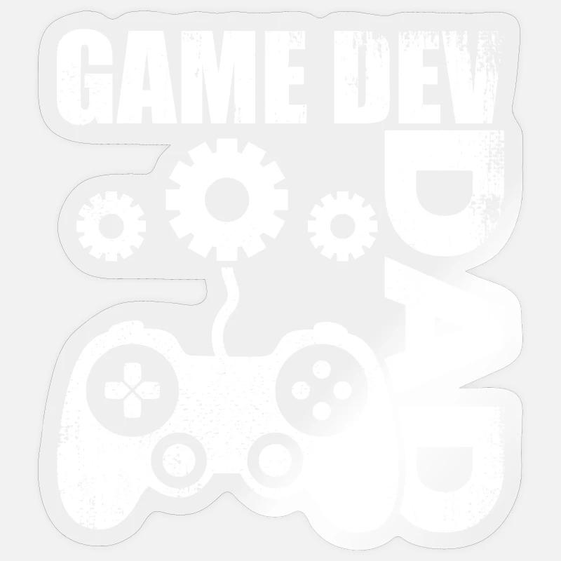 Game Developer Dad - Sticker size S (10 x 10 cm) - transparent glossy