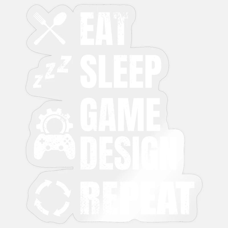 Routine du concepteur de jeu - Sticker taille S (10 x 10 cm) - brillant transparent