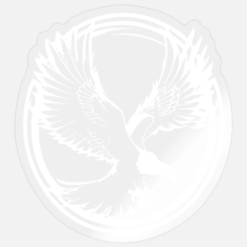 Forte silhouette d’aigle - Sticker taille S (10 x 10 cm) - brillant transparent