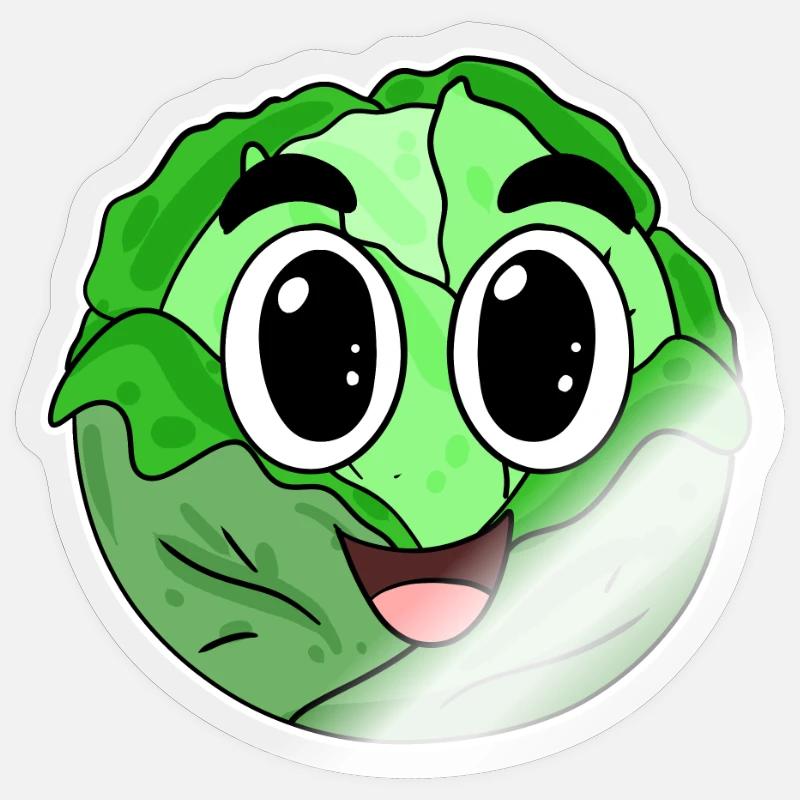 Kopfkohl Kohl - Sticker Größe S (10 x 10 cm) - Transparent glänzend