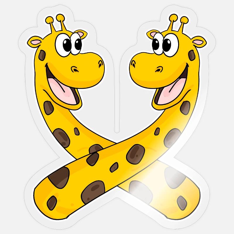 Girafe Girafe - Sticker taille S (10 x 10 cm) - brillant transparent