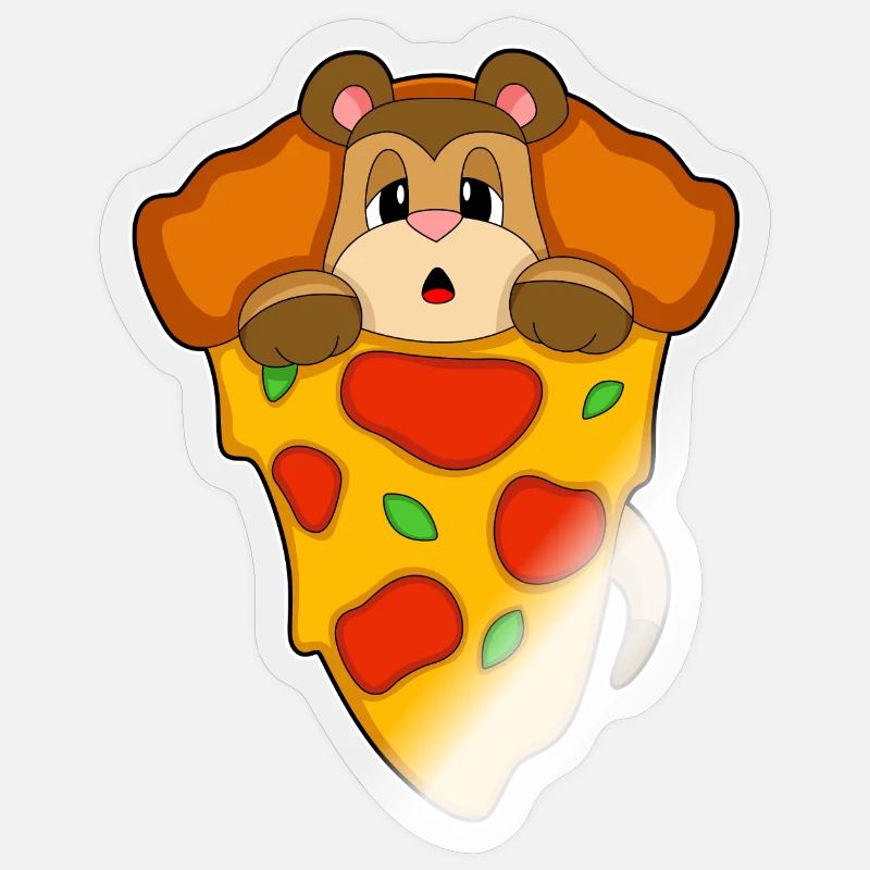 Erdmännchen Pizza - Sticker Größe S (10 x 10 cm) - Transparent glänzend