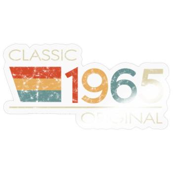 1965 Anniversaire Classic Original - Sticker taille S (10 x 10 cm) - brillant transparent - Devant