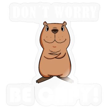 Capybara Wasserschwein - Sticker Größe S (10 x 10 cm) - Transparent glänzend - Vorne