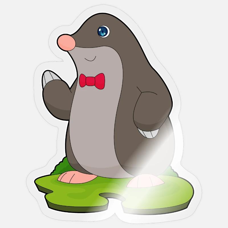 Noeud papillon Mole Gentleman - Sticker taille S (10 x 10 cm) - brillant transparent