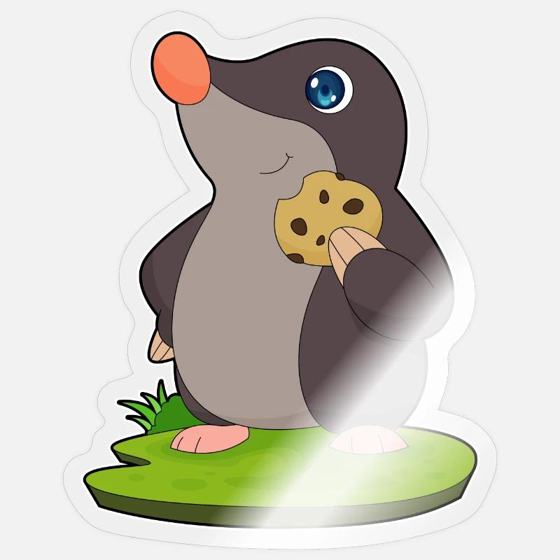 Mole Cookie - Sticker size S (10 x 10 cm) - transparent glossy