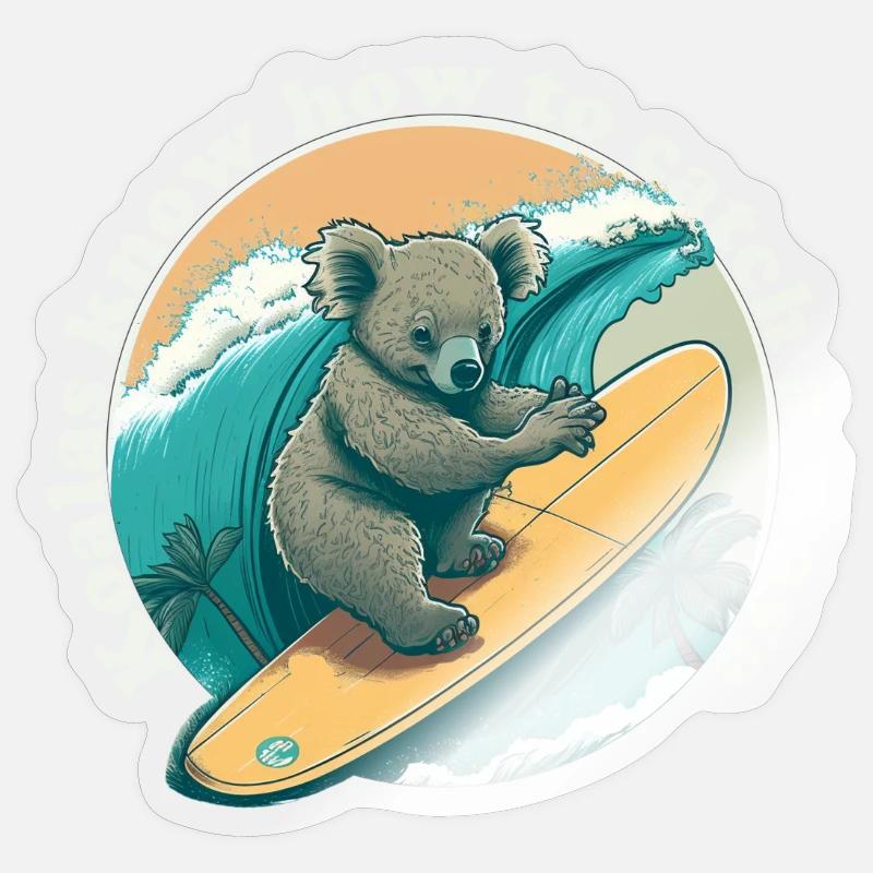 Catch a wave Koalabaer Sticker size S (10 x 10 cm)