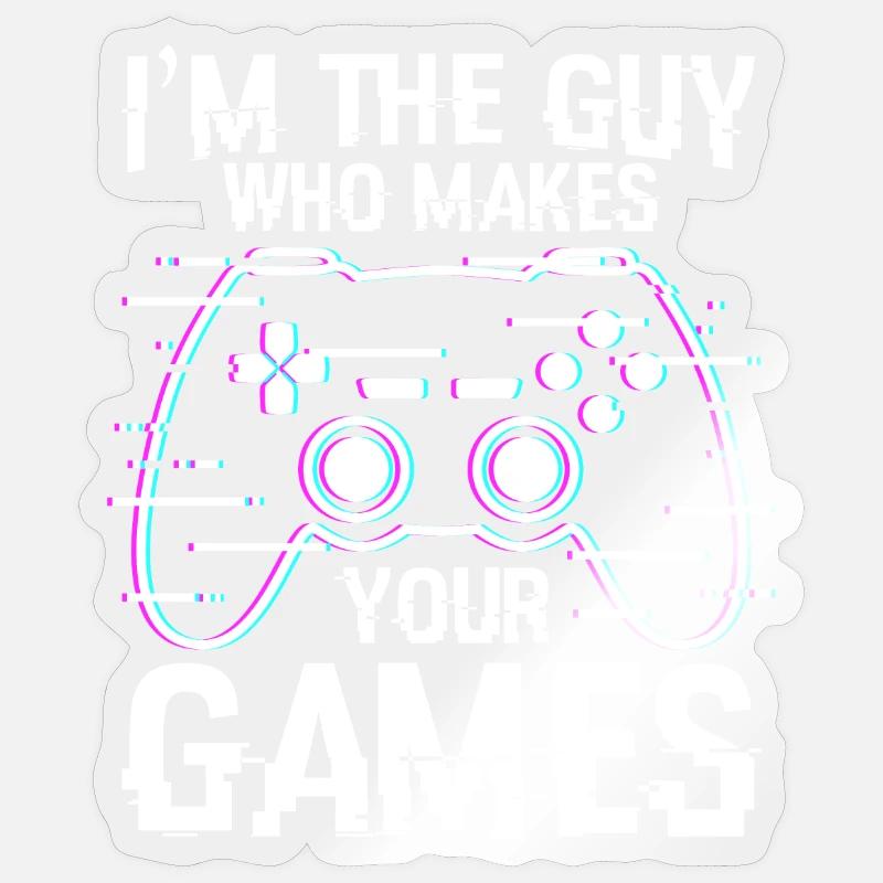 Typ der Spiele entwickelt - Sticker Größe S (10 x 10 cm) - Transparent glänzend
