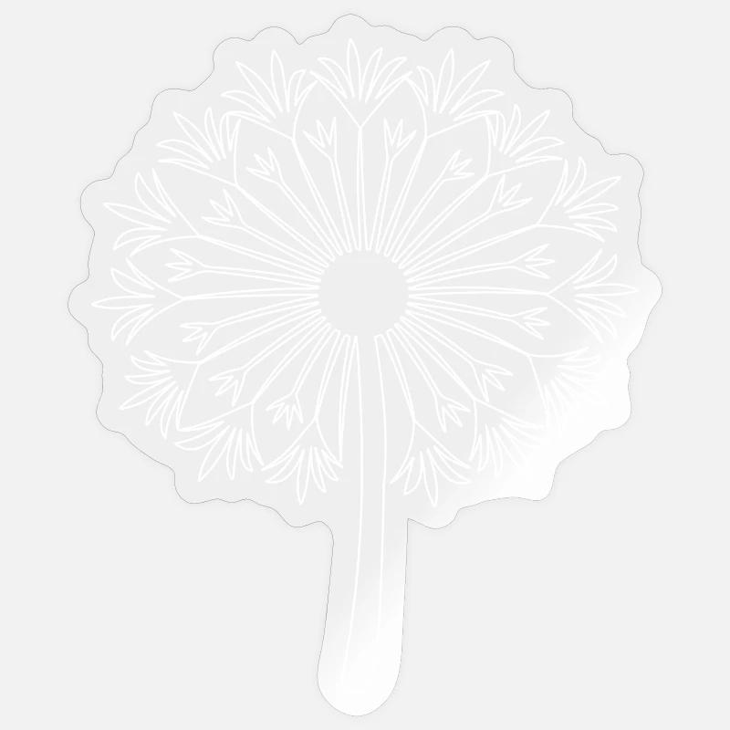 Conception de pissenlit - Sticker taille S (10 x 10 cm) - brillant transparent
