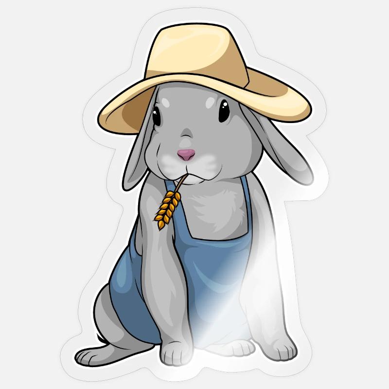 Blé éleveur de lapins - Sticker taille S (10 x 10 cm) - brillant transparent