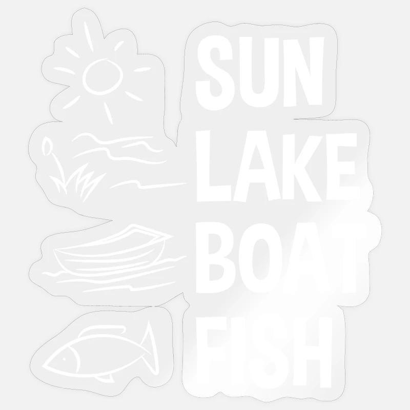 Pêche - Sticker taille S (10 x 10 cm) - brillant transparent