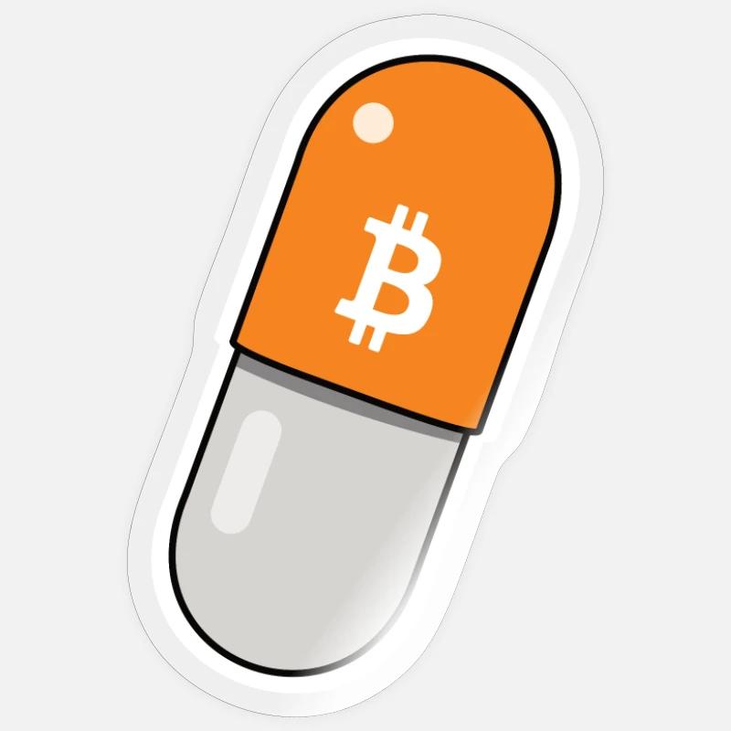 Orange Pill - Bitcoin, Bitcoiner Gift Idea Sticker size S (10 x 10 cm)