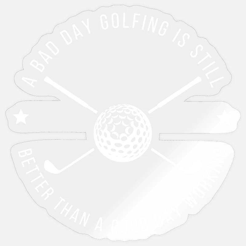 Lustiges Golf-Arbeitszitat - Sticker Größe S (10 x 10 cm) - Transparent glänzend