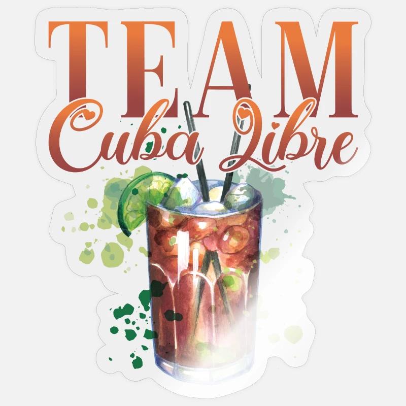 Team Cuba Libre Cocktail Bartender - Sticker size S (10 x 10 cm) - transparent glossy