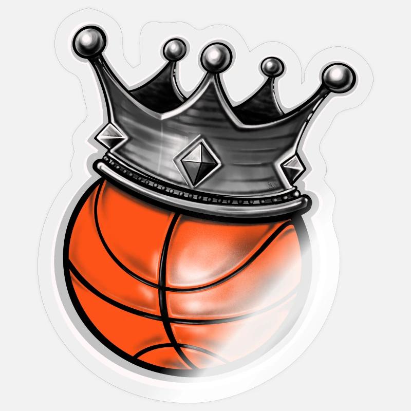 Basket-ball - Sticker taille S (10 x 10 cm) - brillant transparent
