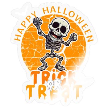 Halloween Design Creepy Skeleton Design - Sticker size S (10 x 10 cm) - transparent glossy - Front