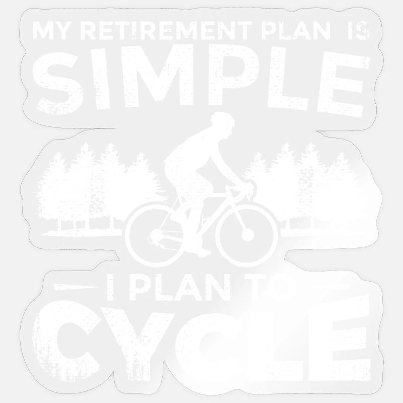 Cyclisme de retraite - Sticker taille S (10 x 10 cm) - brillant transparent