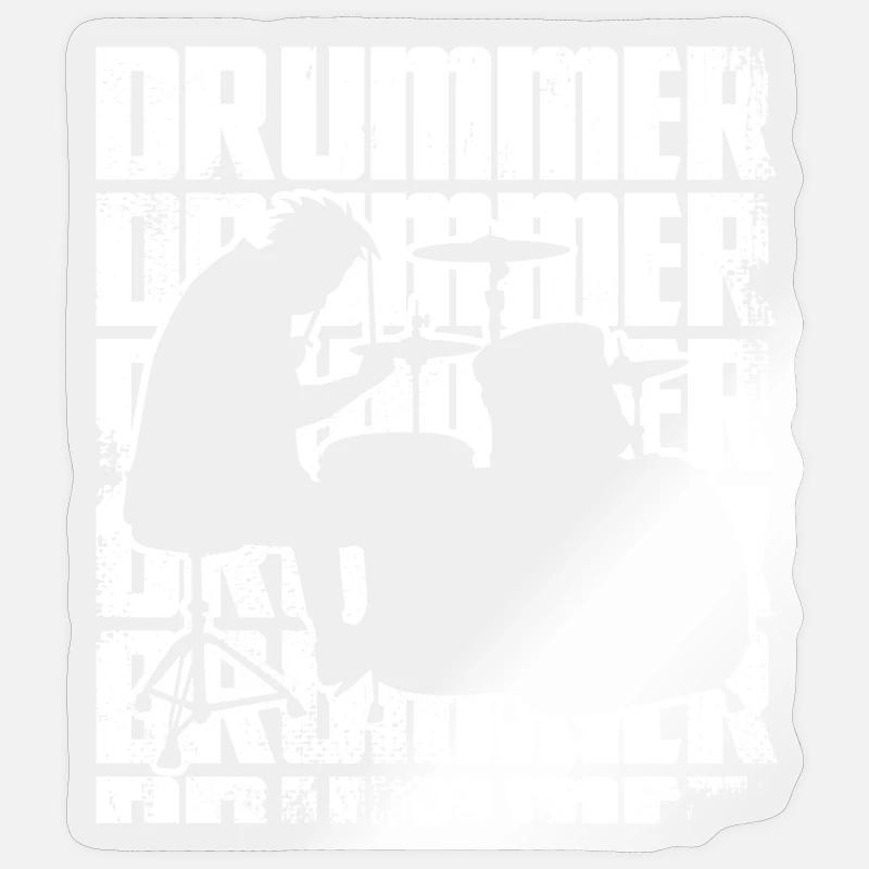 Drôle de batteur - Sticker taille S (10 x 10 cm) - brillant transparent