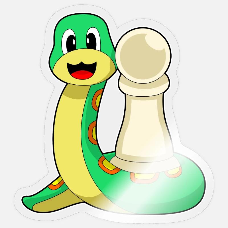 Schachfigur Bauer Schlange Schach - Sticker Größe S (10 x 10 cm) - Transparent glänzend