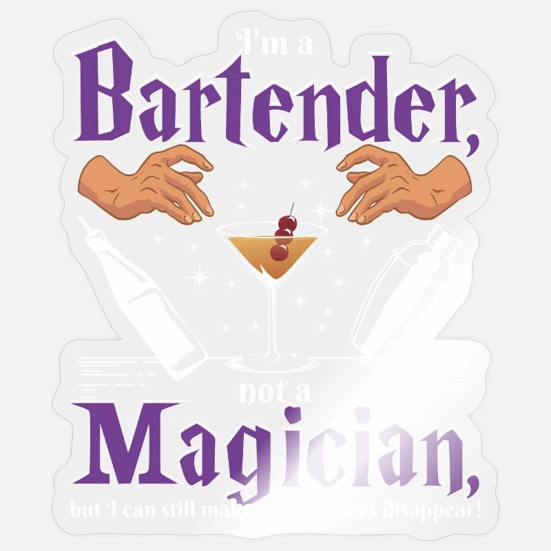 Bartender worries - Sticker size S (10 x 10 cm) - transparent glossy