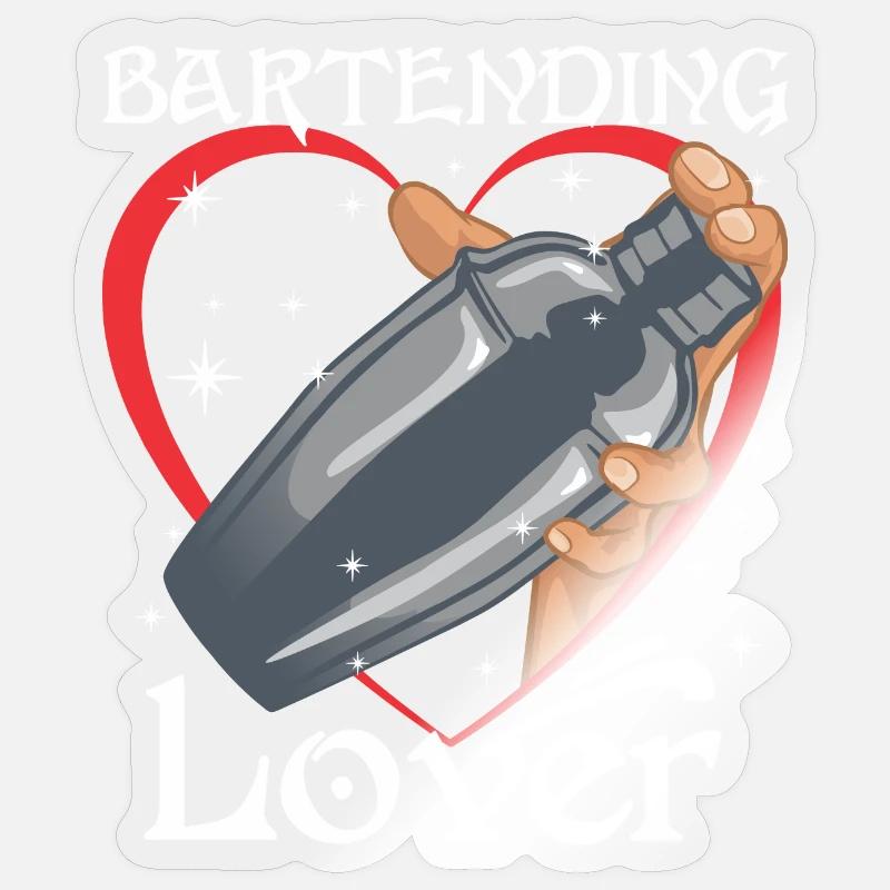 Bartending lover - Sticker size S (10 x 10 cm) - transparent glossy