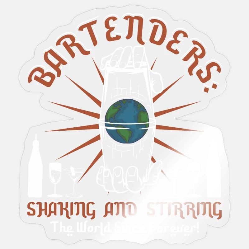 Barmans secouant Sticker taille S (10 x 10 cm)
