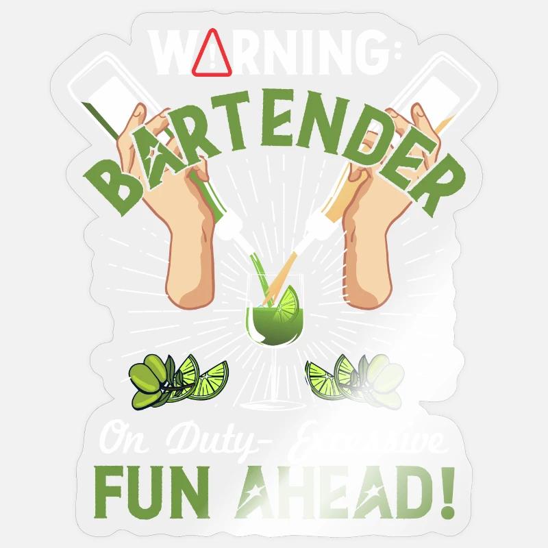 Bartender on Duty - Sticker size S (10 x 10 cm) - transparent glossy