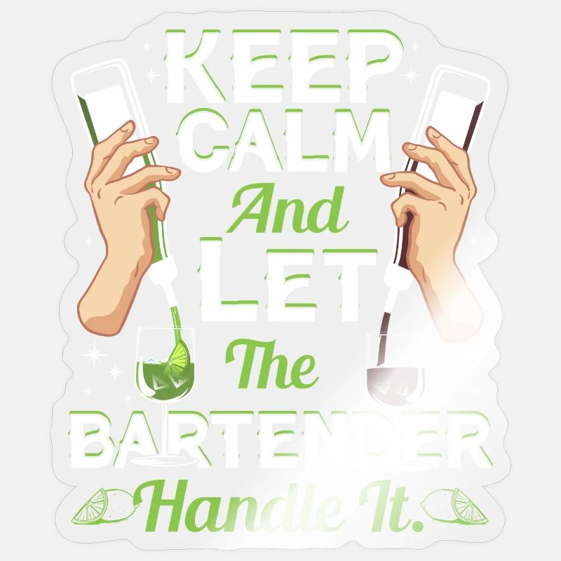 Bartender Handling Sticker size S (10 x 10 cm)