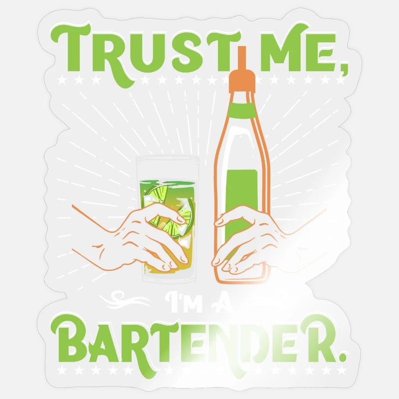 Bartender Trust - Sticker Größe S (10 x 10 cm) - Transparent glänzend