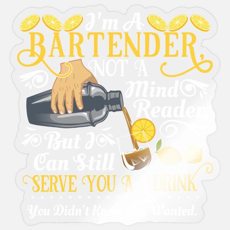 Bartender - Sticker size S (10 x 10 cm) - transparent glossy