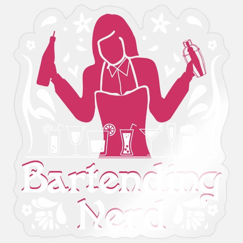 bartending nerd - Sticker Größe S (10 x 10 cm) - Transparent glänzend