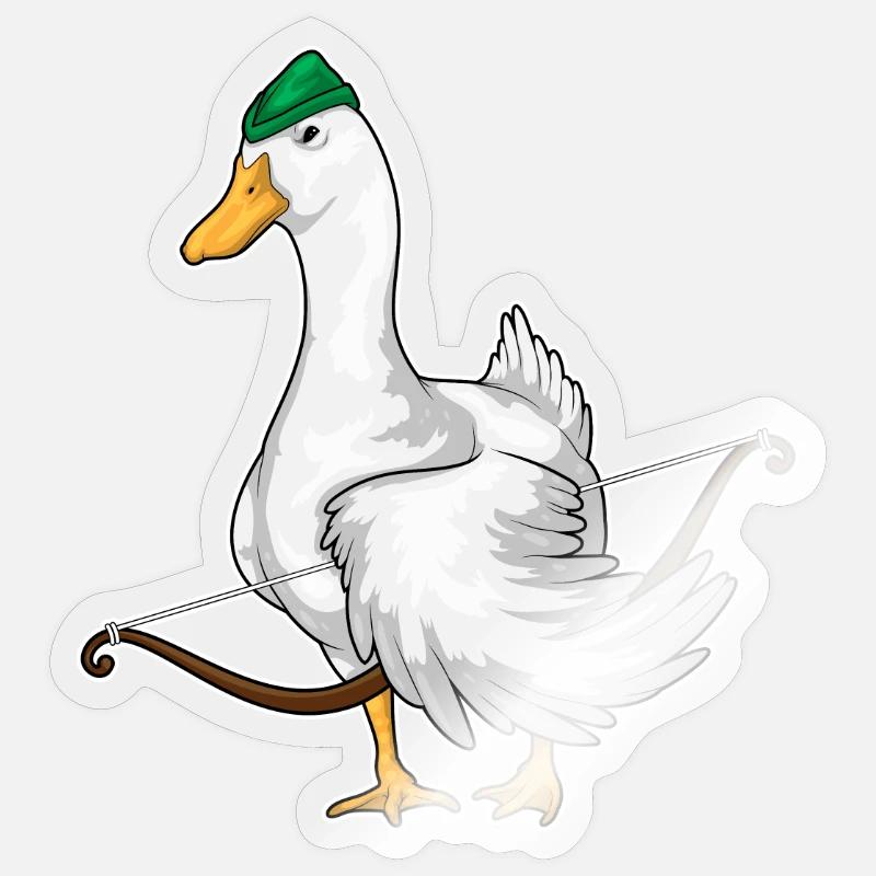 Archer de canard - Sticker taille S (10 x 10 cm) - brillant transparent