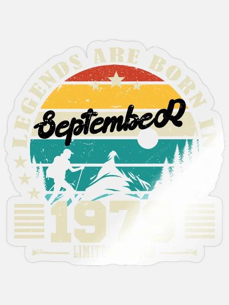 September 1979. Geburtstagsgeschenk September 1979 - Sticker Größe S (10 x 10 cm) - Transparent glänzend