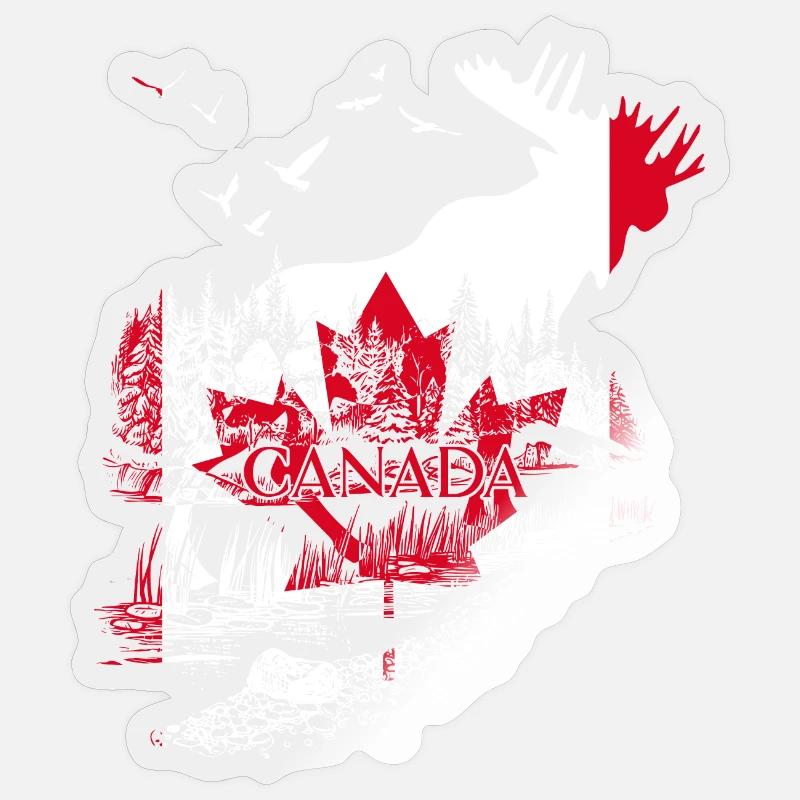 FÊTE DU DRAPEAU DE L’ORIGNAL DU CANADA - Sticker taille S (10 x 10 cm) - brillant transparent