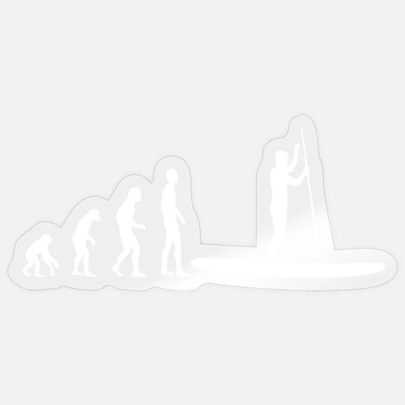 Stand Up Paddle Evolution - Sticker Größe S (10 x 10 cm) - Transparent glänzend