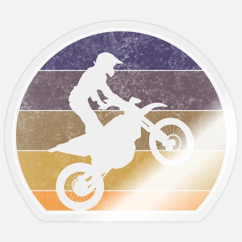 Rétro Motocross Sunset MX - Sticker taille S (10 x 10 cm) - brillant transparent