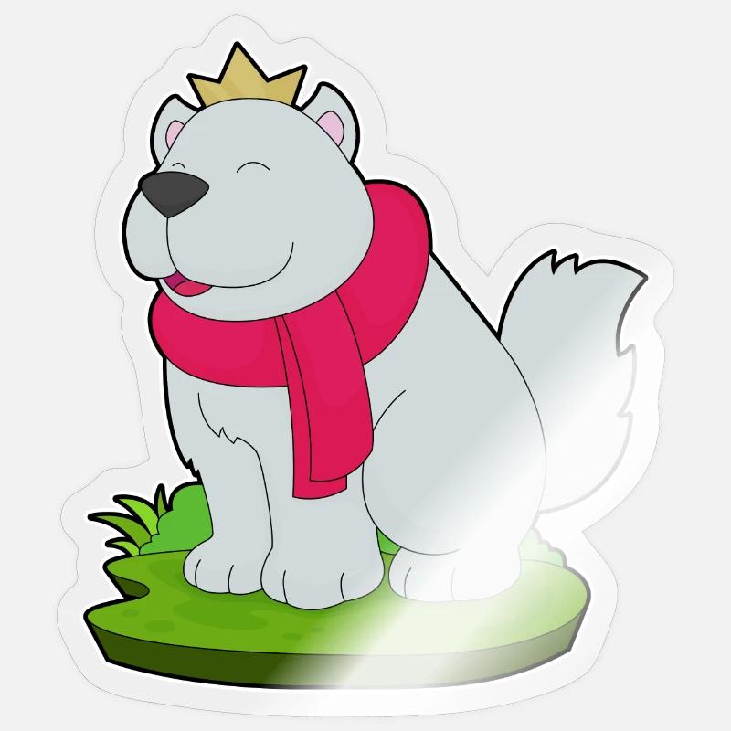 Hund Prinz Krone - Sticker Größe S (10 x 10 cm) - Transparent glänzend