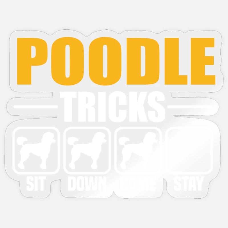 Poodle Tricks - Sticker Größe S (10 x 10 cm) - Transparent glänzend