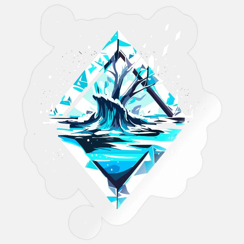 Schnee Eiskristall Winterlandschaft - Sticker Größe S (10 x 10 cm) - Transparent glänzend