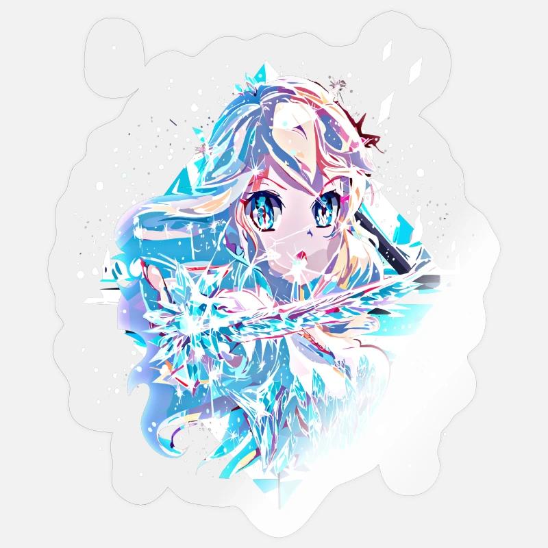 Anime Spchnee Queen Ice Princess - Sticker taille S (10 x 10 cm) - brillant transparent