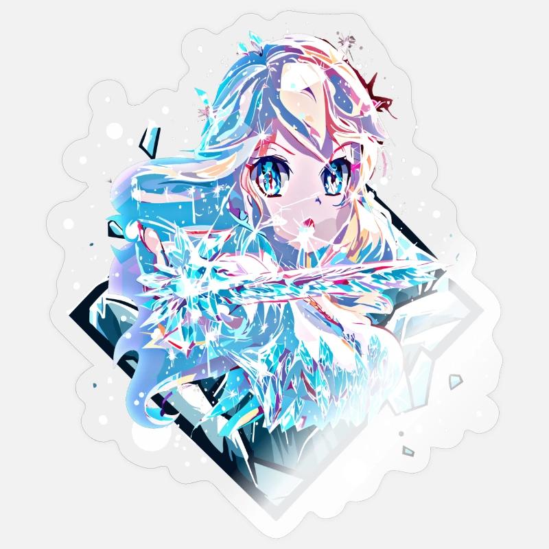 Anime Eisprinzessin - Sticker Größe S (10 x 10 cm) - Transparent glänzend