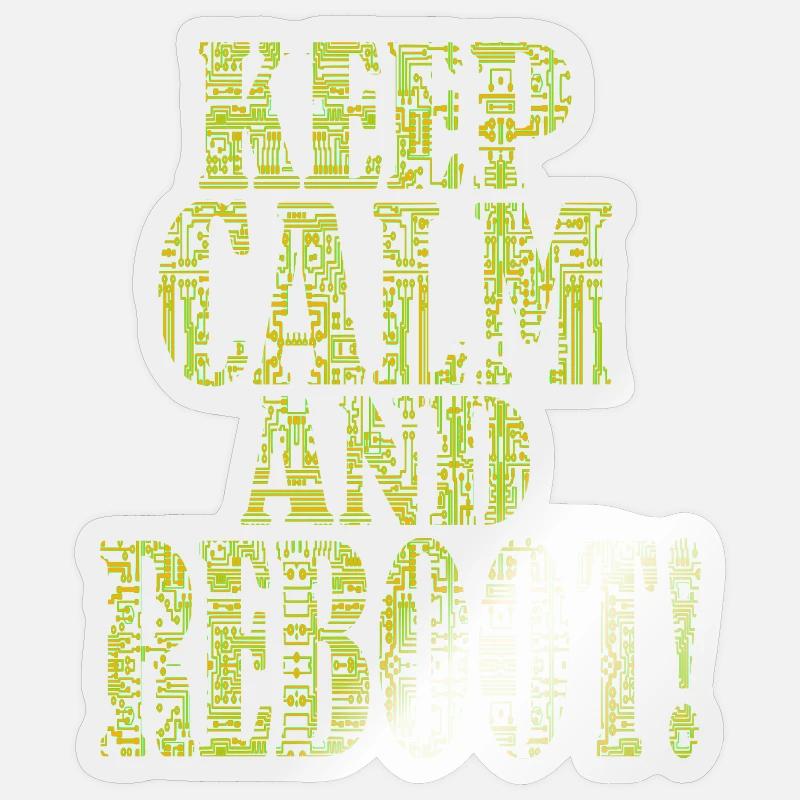 Keep calm and reboot - IT Admimistrator Admin EDV Sticker size S (10 x 10 cm)